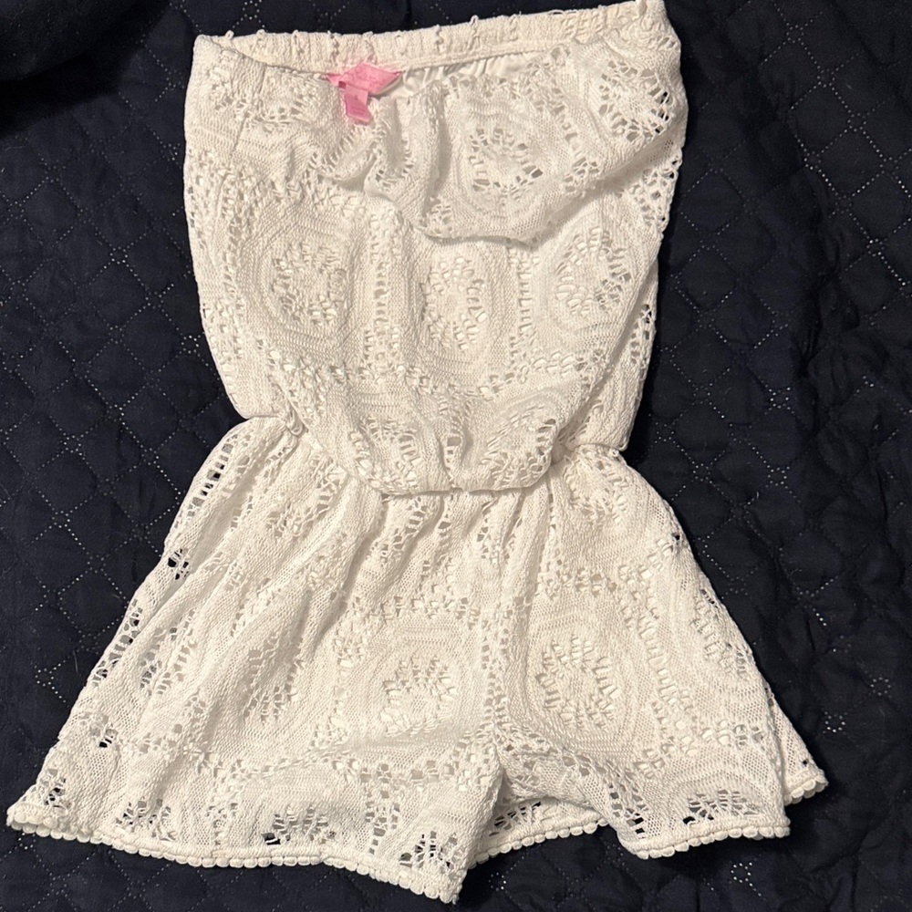 Lilly Pulitzer White Lace Strapless Romper